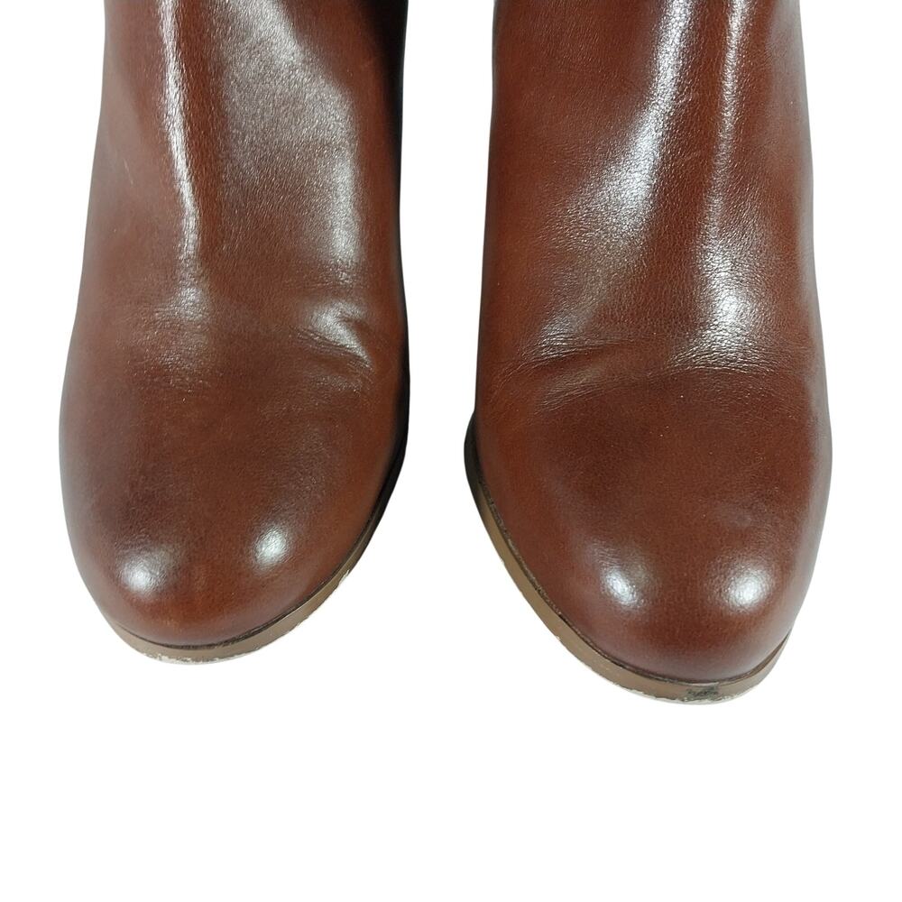 MICHAEL KORS! COGNAC BROWN GENUINE LEATHER ANKLE BOOTS! SZ 10M - Picture 5 of 12